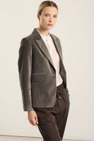 Blazer basico entallado, terciopelo gris Liola
