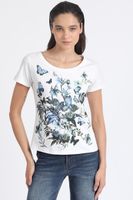 Polera Algodón Estampado Mariposas, Crudo Liola