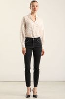 Jeans Skinny, Tiro Medio, Negro Liola