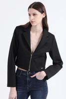Blazer Cropped, Cortes Corse, Negro Liola