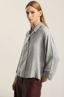 Blusa, fantasía rayas, gris Liola