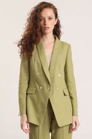 Blazer semi cruzado lino Liola mujer beige