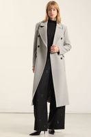 Abrigo Largo, Muflon Melange Gris Liola