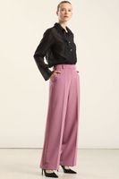 Pantalón recto, tiro alto, rosa Liola