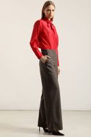 Pantalón ancho, tiro alto, café Liola