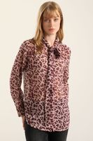 Blusa Estampado Animal Print, Burdeo Liola