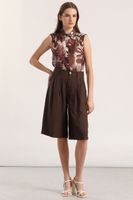 Bermuda con pliegue mujer Liola chocolate