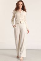 Pantalón ancho lino liola mujer beige