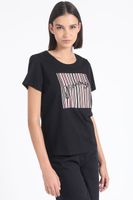 Polera Algodón Dreamy Strass, Negro Liola