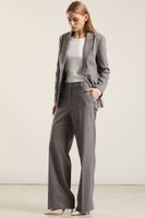 Pantalon Ancho, Tiro Alto, Gris Liola