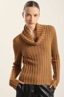 Jersey punto escote drapeado, cafe Liola