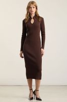Vestido Midi Punto, Chocolate Liola