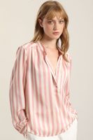 Blusa Satin Listado, Rosa Liola