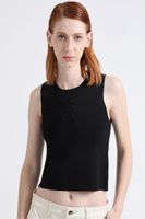 Top Tejido Punto Con Aplicacion, Negro Liola