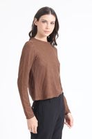 Polera Fantasia Con Hilo Metalizado, Cafe Liola