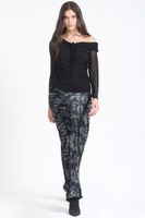 Pantalon Ancho, Tiro Alto, Estampado, Verde Liola