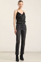 Jeans slim, amebas tachas, gris Liola