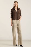 Jeans Color Straight, Procesado, Beige Liola