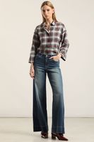 Jeans palazzo contraste, azul Liola