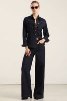 Jeans palazzo, fantasia lurex. indigo Liola