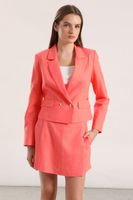 Blazer cropped lino Liola mujer coral
