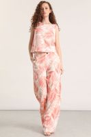 Pantalón ancho lino estampado liola mujer naranjo