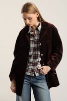 Chaqueton Gabardina Efecto Terciopelo, Chocolate Liola