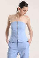 Top strapless Liola mujer celeste