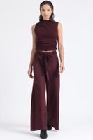 Pantalon Palazzo, Tiro Alto, Estampado Piton, Burdeo Liola