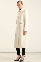 Abrigo largo cruzado, muflon crudo Liola