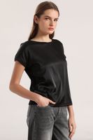 Polera básica satin Liola mujer negro