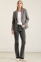 Jeans Bootcut, Tiro Medio, Gris Liola