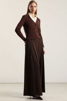 Jersey tejido botones delantero, chocolate Liola