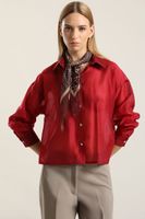 Blusa semi transparente, rojo Liola