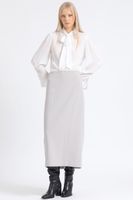 Falda Tubo Midi, Gris Liola