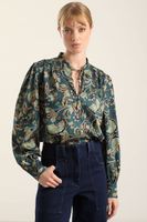 Blusa Satin Estampado, Lazada, Verde Liola