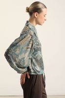 Blusa estampado retro, azul Liola