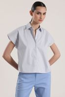 Blusa rayas metalizado liola mujer azul