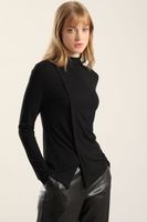 Top Abertura Pasada Asimetrica, Negro Liola