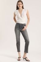 Jeans slim denim liola mujer gris