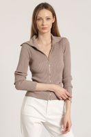 Cardigan punto con cierre Liola mujer topo