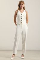 Pantalón sastre, tiro alto, crudo Liola