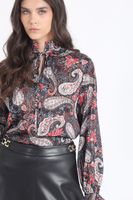 Blusa Estampada Paisley, Negro Liola