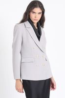 Blazer Entallado Cruzado, Gris Liola