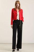 Chaqueta cropped, tapetas fantasia, rojo Liola