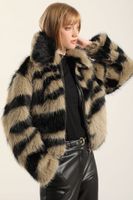 Chaqueta efecto piel, negro Liola