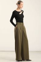 Pantalon Ancho Con Pinza, Militar Liola