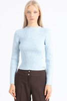 Sweater Tejido Punto Fantasia, Celeste Liola
