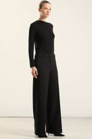 Pantalón ancho, tiro alto, negro Liola