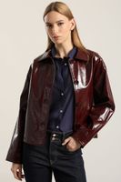 Chaqueta Efecto Charol,Burdeo Liola